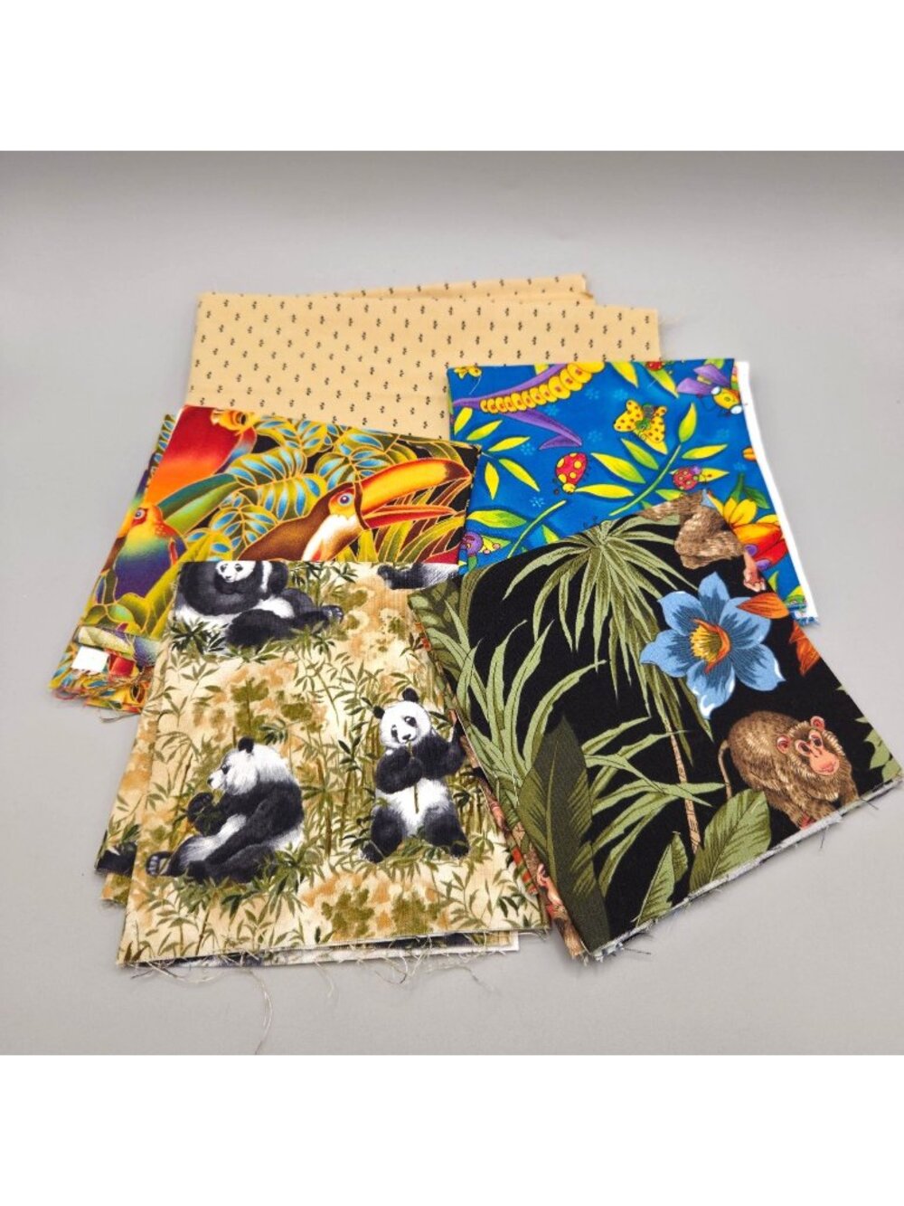 Animal Print Quilt Block Fabric Squares and Material Unfinished Quilt Project